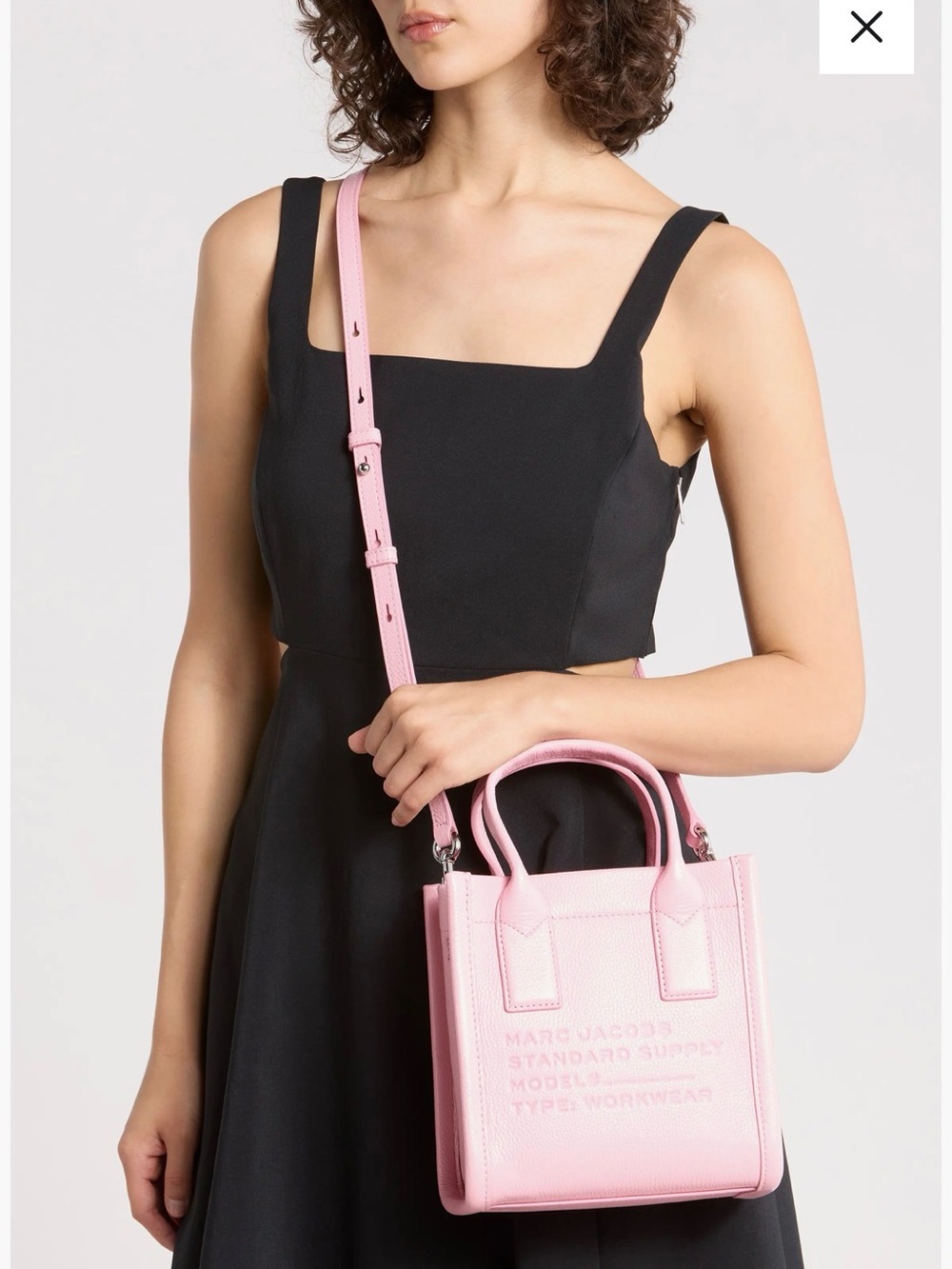 Marc Jacobs Bubble gum Leather Mini Tote with Adjustable Strap (GWP)